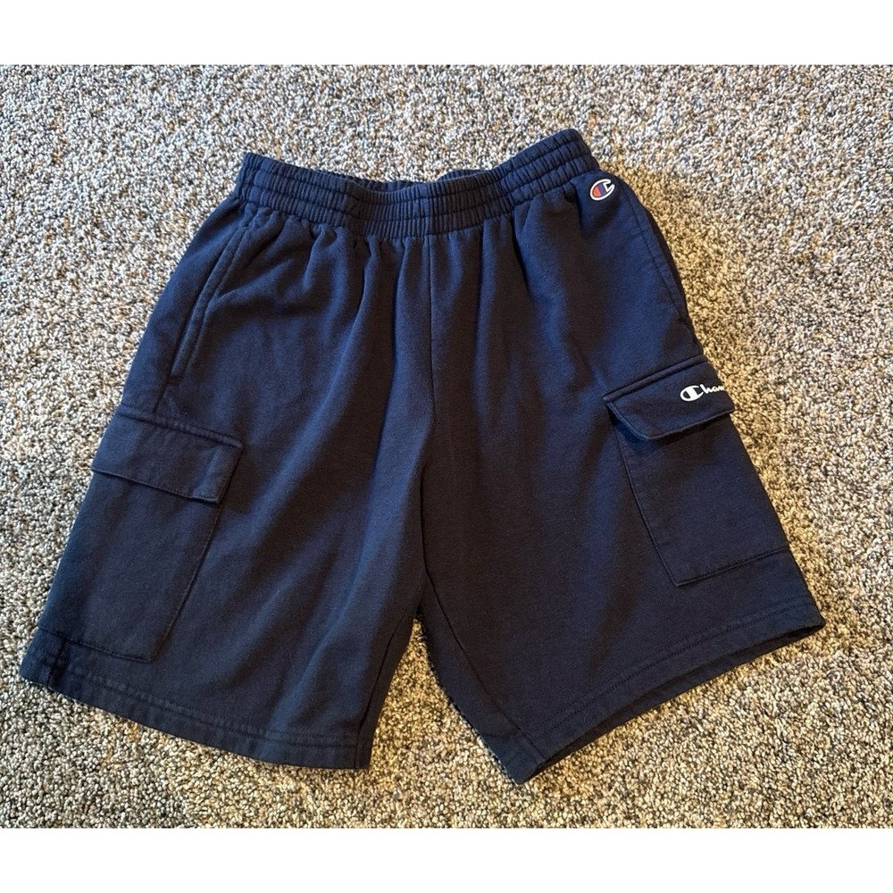 Champion Boys Sweat Cargo Shorts Navy Blue Size Large (12)